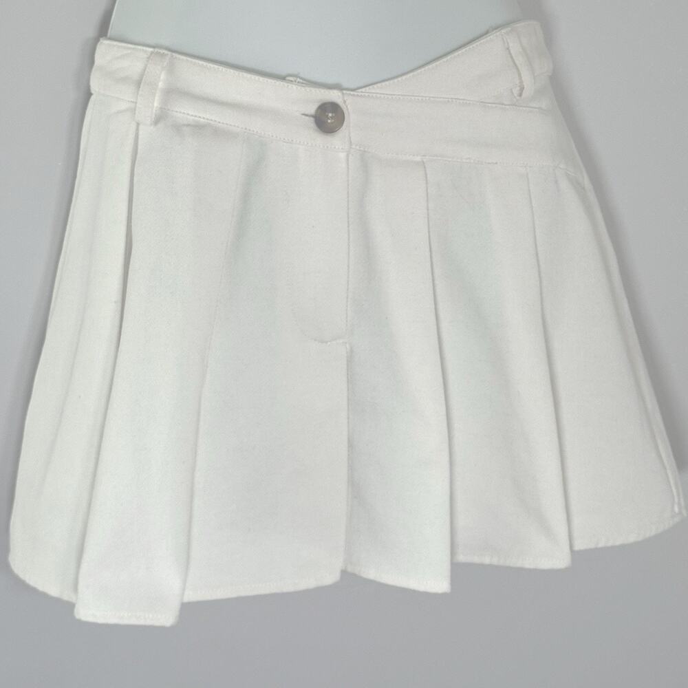 LE LIS White Pleated Tennis Mini Skirt High Waist Preppy Chic NWT S